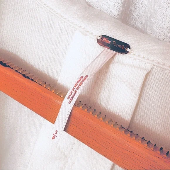 Free People Cotton Cream Denim Dress with pearl snap Detail oversized jacket. - Picture 6 of 12